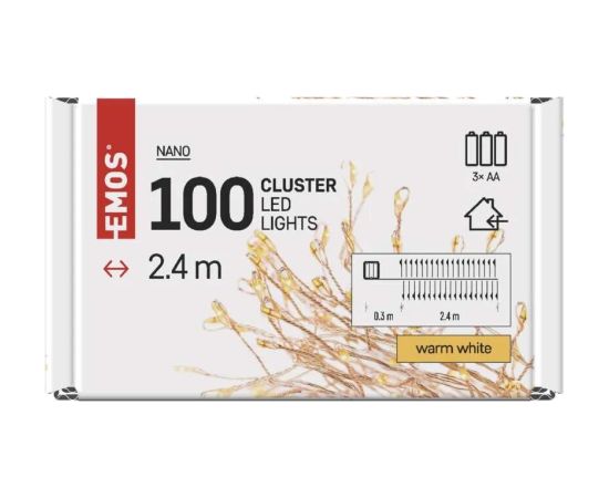 Emos 100LED NANO CLUSTER BO 2.9m AA timer Декоративное освещение 