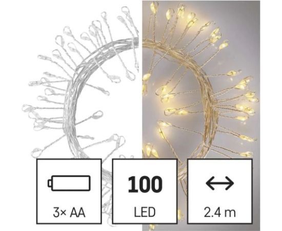 Emos 100LED NANO CLUSTER BO 2.9m AA timer Декоративное освещение 