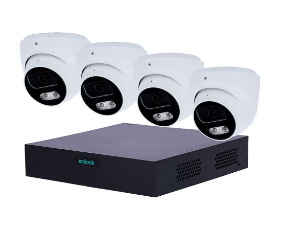 Uniarch 5MP IP videonovērošanas komplekts ar PoE (NVR + 4 kupola kameras) Videonovērošanas Komplekti