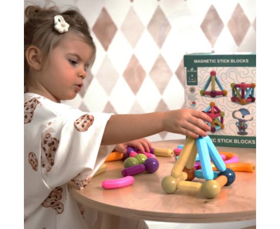 Woopie WOOPIE Magnetyczne Klocki Konstrukcyjne Edukacyjne Duże Grube 28 el. Konstruktori 