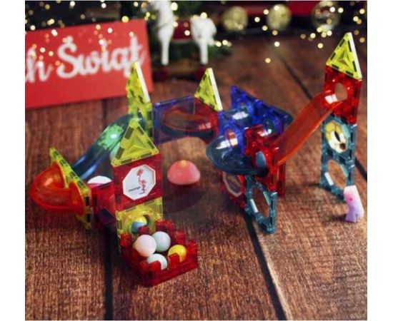 Woopie Klocki Magnetyczne Tor Kulkowy Świetlny 75 el. Konstruktori 