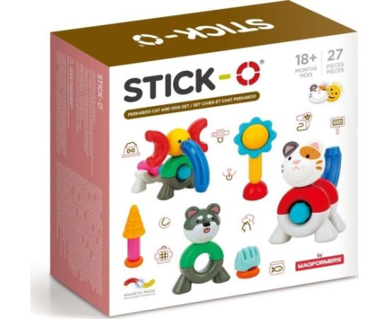 Magformers STICK-O ZESTAW KOT&PIES 27 EL. Konstruktori 