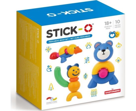 Magformers STICK-O ZESTAW Z NIEDŹWIEDZIEM 10 EL. Konstruktori 