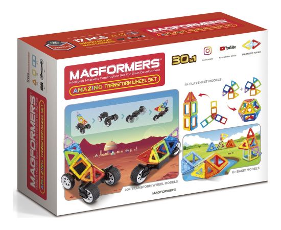 Magformers MAGFORMERS AMAZING TRANSFORM WHEEL SET 17 EL. Konstruktori 