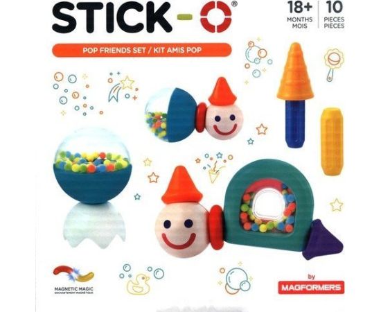 Magformers STICK-O PRZYJACIELE Z GRZECHOTKAMI 10 EL. Konstruktori 