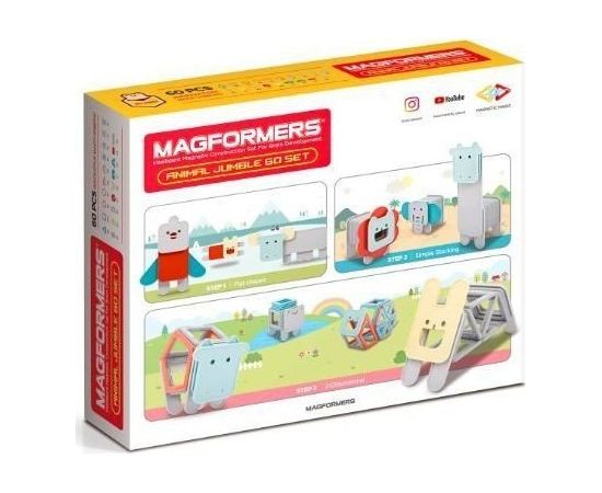 Magformers MAGFORMERS ANIMAL JUMBLE 60 EL. Konstruktori 