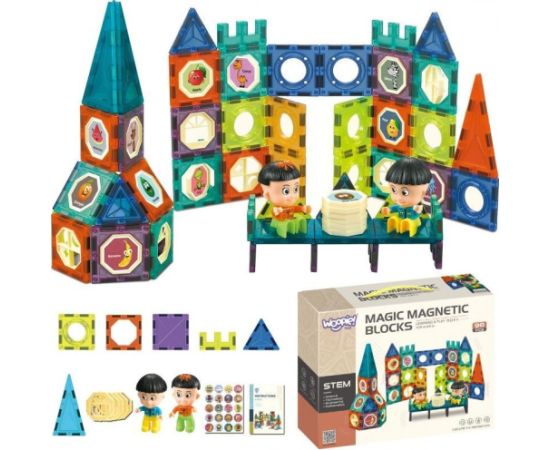 Woopie WOOPIE Klocki Magnetyczne Zamek 98 el. Konstruktori 