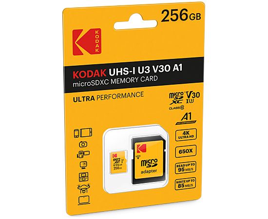 Kodak Micro Sdxc 256gb Uhs-i U3 V30 A1 + Adapter Jaunumi - Datori