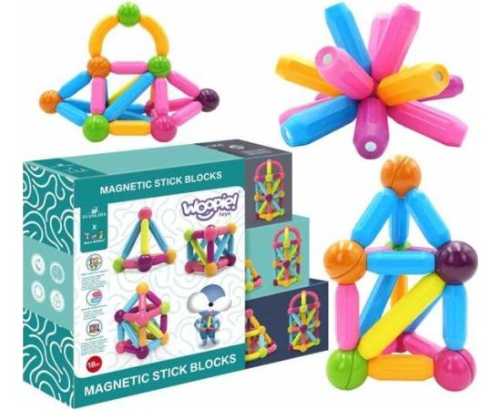 Woopie Magnetyczne Klocki Konstrukcyjne Edukacyjne Duże Grube 38 El. Konstruktori 