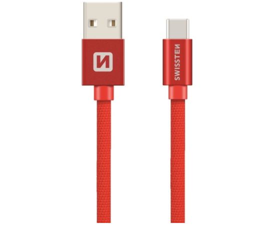 Swissten Textile Универсальный Quick Charge 3.1 USB-C USB Кабель данных 1.2м Дата USB-кабели