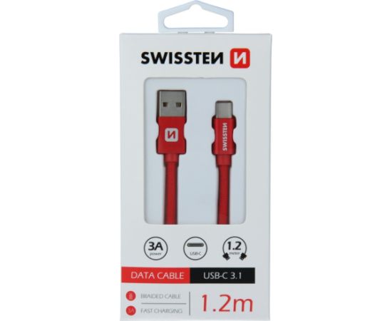 Swissten Textile Универсальный Quick Charge 3.1 USB-C USB Кабель данных 1.2м Дата USB-кабели