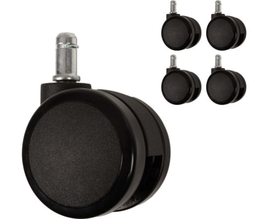 Krēsla riteņi MIKE 5 gab. komplektā, D60mm, melna plastmasa Jaunumi -Dārzam