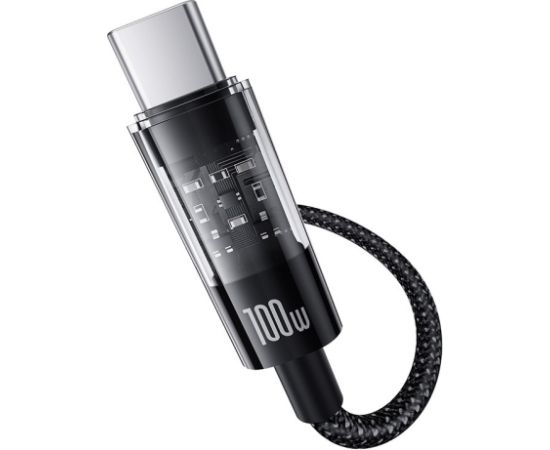 Baseus Gem USB A to USB C fast charging cable 1 m 100 W Black Data USB kabeļi