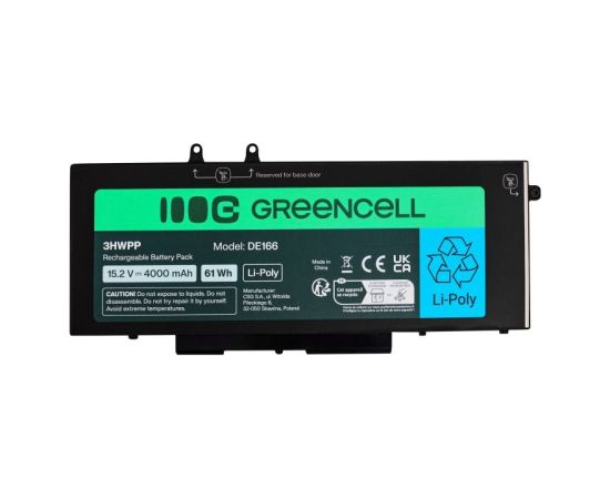 GREEN CELL BATTERY DE166 DELL 4000MAH 15,2V Baterijas portatīvajiem datoriem