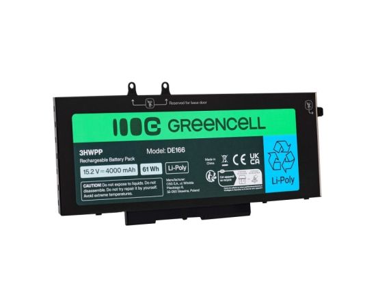 GREEN CELL BATTERY DE166 DELL 4000MAH 15,2V Baterijas portatīvajiem datoriem