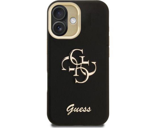Guess PU Grained 4G Logo Stand Camera Frame Case Aizsargapvalks priekš Apple iPhone 16 Neoriģinālie Maciņi