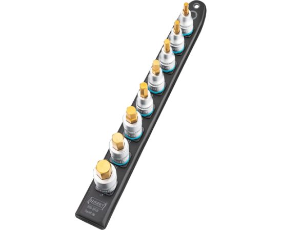 Hazet SmartRail 1/2 socket set, hexagon socket, 8 pieces (black, 6mm - 17mm, short) Aудио-видео