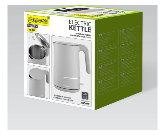 Czajnik elektryczny 1,7L 1800W MR-037-GREY MAESTRO Чайники (электрические)