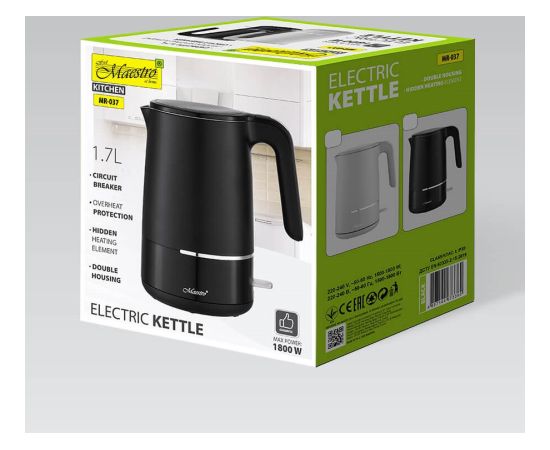 Czajnik elektryczny 1,7L 1800W MR-037-BLACK MAESTRO Чайники (электрические)
