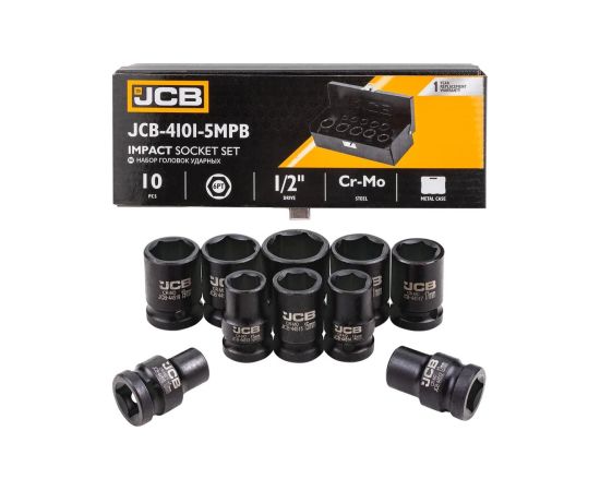 Triecienuzgaļu komplekts JCB 4101-5MPB; 1/2''; 10 gab. Механические инструменты