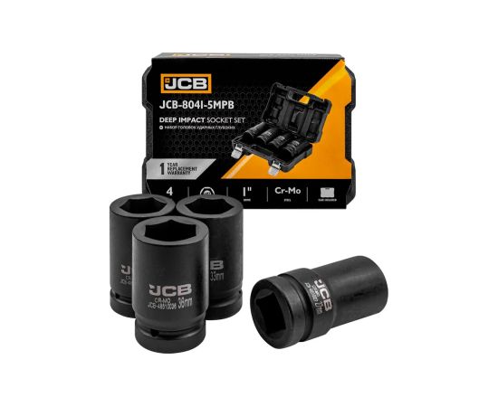 Triecienuzgaļu komplekts JCB 8041-5MPB; 1''; 27-36 mm; 4 gab. Механические инструменты