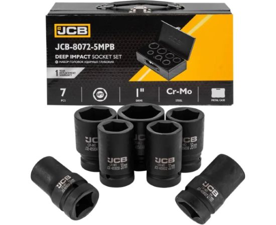 Triecienuzgaļu komplekts JCB 8072-5MPB; 1''; 24-46 mm; 7 gab. Mehāniskie instrumenti