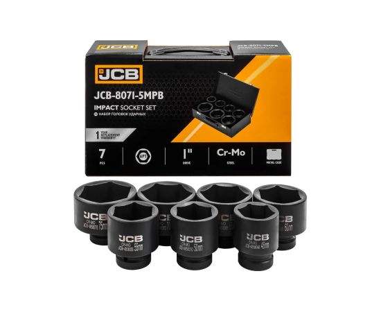 Triecienuzgaļu komplekts JCB 8071-5MPB; 1''; 7 gab. Механические инструменты