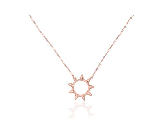 Серебряное колье #2500135(PAu-R), Серебро 925°, красное золото (покрытие), длина: 42 см, 3 гр. Ar zelta pārklājumu