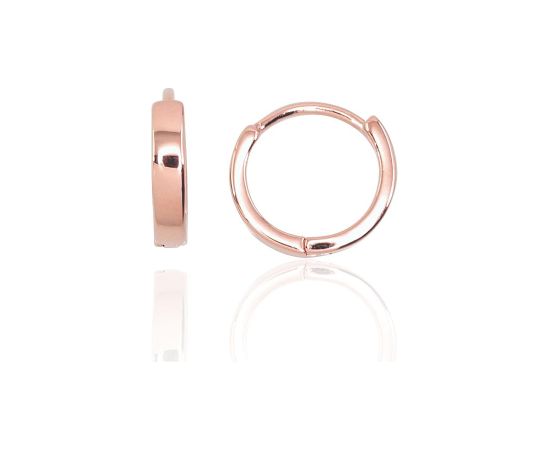 Серебряные серьги с круглой застежкой #2202960(PAu-R), Серебро 925°, красное золото (покрытие), 1.9 гр. Auskari-riņķīši