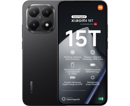 Xiaomi 15T 5G 12/512GB BLACK (MZB0KYPEU) Jaunumi - Datori