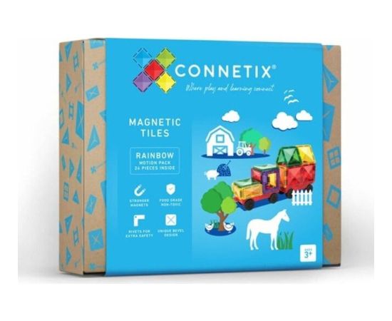 Teka CONNETIX Rainbow Motion Pack 24 el magnetyczne klocki samochody 3+ Konstruktori 