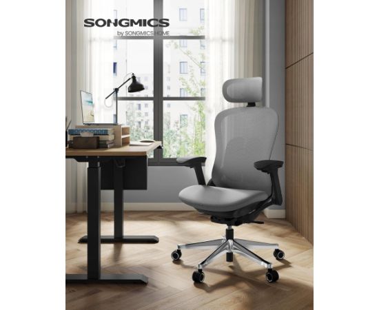 Songmics Fotel biurowy, ergonomiczny regulowany fotel płócienny Biroja krēsli