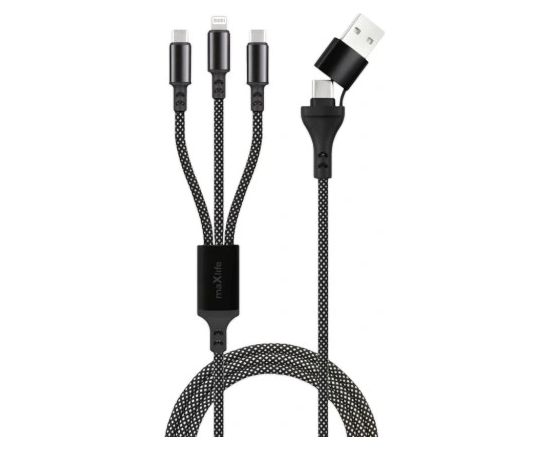 Maxlife ALLin1 66W USB / USB-C / Lightning / 2x USB-C Vads 1m Data USB kabeļi