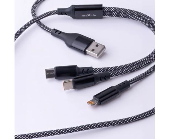 Maxlife ALLin1 66W USB / USB-C / Lightning / 2x USB-C Vads 1m Data USB kabeļi