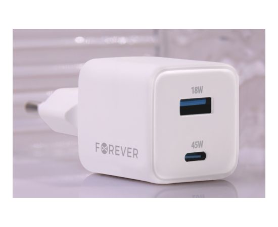 Forever TC-08-45AC GaN PD QC USB-C / USB Зарядное устройство 45W Зарядные устройства