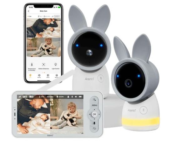 Arenti Ainanny video bērnu monitors, komplekts 4MP*2, LCD ekrāns Video novērošanas kameras