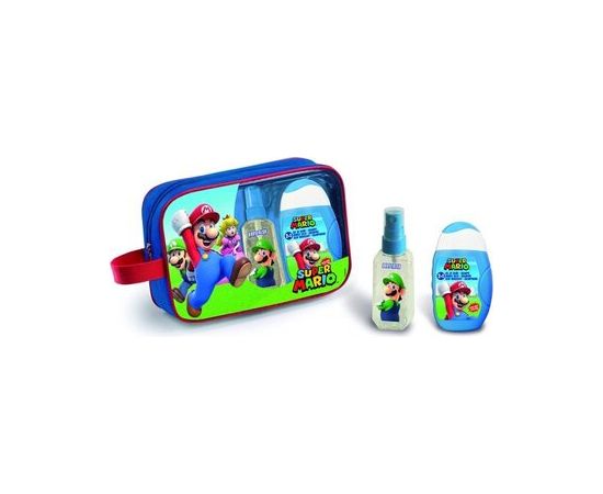Fragrances For Children Super Mario Dárková sada Tělový sprej 90 ml, pěna do koupele, šampon 2v1 110 ml a toaletní taška 90ml Парфюмерные наборы