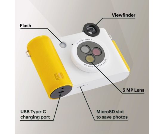 Kodak SMILE+ Instant Print Camera, 2x3'', White Aудио-видео