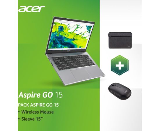 Notebook ACER Aspire Go 15 AG15-42P-R2WK CPU  Ryzen 7 5825U 2000 MHz 15.6" 1920x1080 RAM 16GB DDR4 SSD 512GB AMD Radeon Graphics Integrated ENG RUS Windows 11 Home Pure Silver 1.78 kg NX.J7WEL.004 Ноутбуки