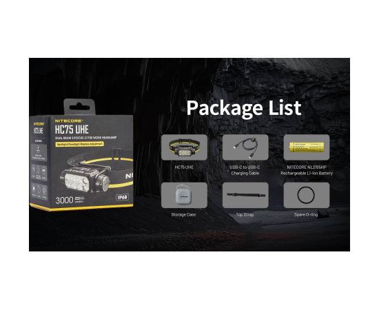 HEADLAMP H SERIES 3000 LUMENS HC75 UHE NITECORE Фонари