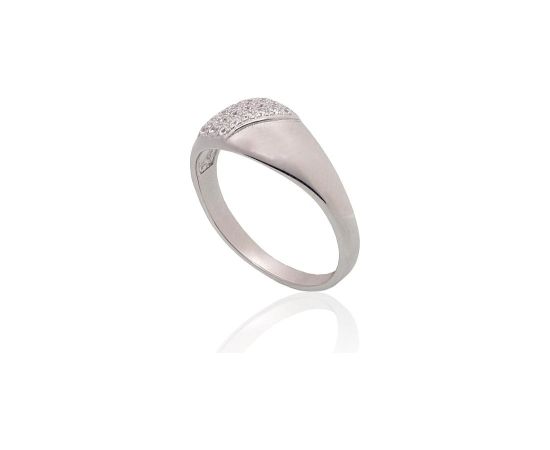 Серебряное кольцо #2101961(PRh-Gr)_CZ, Серебро 925°, родий (покрытие), Цирконы, Размер: 18, 2.4 гр. Sieviešu