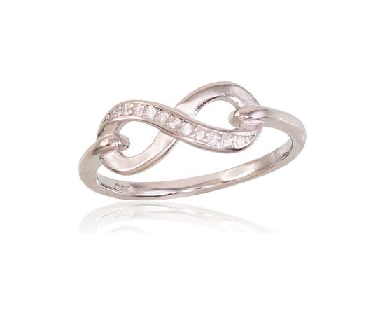 Серебряное кольцо #2101559(PRh-Gr)_CZ, Серебро 925°, родий (покрытие), Цирконы, Размер: 17, 1.8 гр. Sieviešu