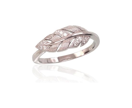 Sudraba gredzens #2101474(PRh-Gr)_CZ, Sudrabs 925°, rodijs (pārklājums), Cirkoni, Izmērs: 17, 2.2 gr. Sieviešu