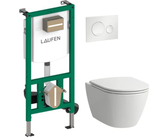 Laufen komplekts-pods ar QR/SC vāku Fiora rimless, rāmis Ineo, taustiņš MoonDance, balts/balts Jaunumi Sadz. tehnika