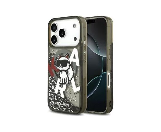 Karl Lagerfeld Apple  iPhone 17 Pro Silicone case with MagSafe Liquid Glitter Choupette Logo Black Чехлы - альтернативные