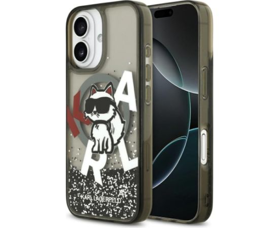 Karl Lagerfeld Apple  iPhone 17 Silicone case wiht MagSafe Liquid Glitter Choupette Logo Black Чехлы - альтернативные
