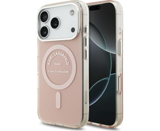 Karl Lagerfeld Apple  iPhone 17 Pro Silicone case with MagSafe IML Karl RSG Logo Pink Neoriģinālie Maciņi