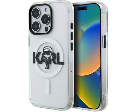 Karl Lagerfeld Apple  iPhone 15 Pro Max Silicone case with Magsafe IML KL Sketch Logo Transparent Neoriģinālie Maciņi