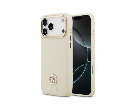 Guess Apple  iPhone 17 Pro Max Silicone case with MagSafe Grained Strass Logo Beige Neoriģinālie Maciņi