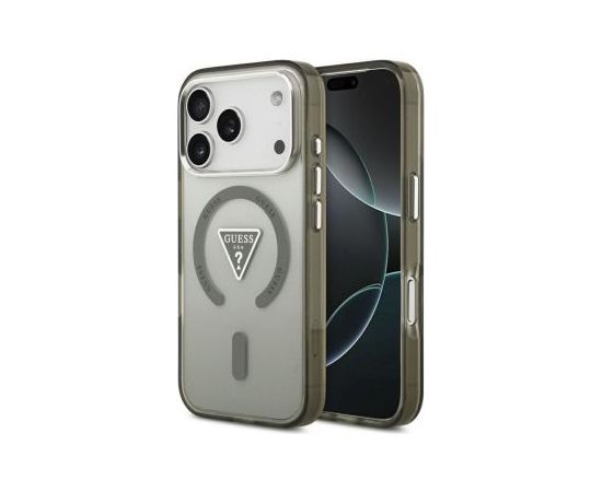 Guess Apple  iPhone 17 Pro Max Silicone case with MagSafe IML Gradient Triangle Logo Khaki Neoriģinālie Maciņi